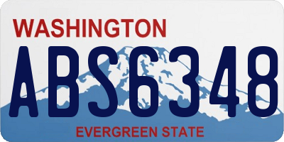 WA license plate ABS6348