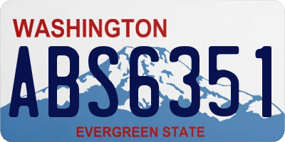 WA license plate ABS6351