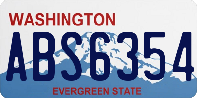 WA license plate ABS6354