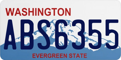 WA license plate ABS6355
