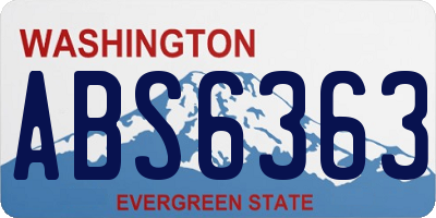 WA license plate ABS6363