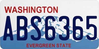 WA license plate ABS6365