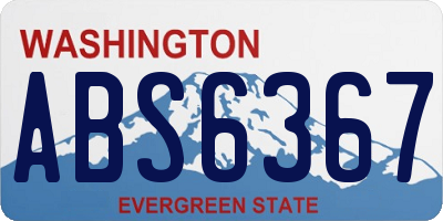 WA license plate ABS6367
