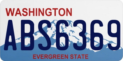 WA license plate ABS6369