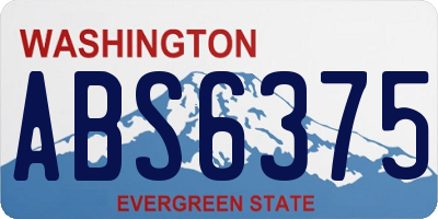 WA license plate ABS6375