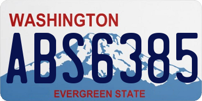 WA license plate ABS6385