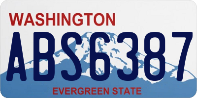 WA license plate ABS6387