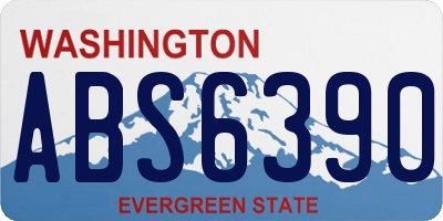 WA license plate ABS6390