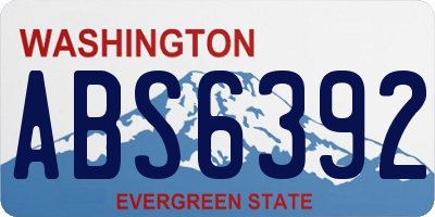 WA license plate ABS6392