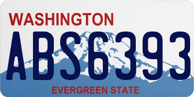 WA license plate ABS6393