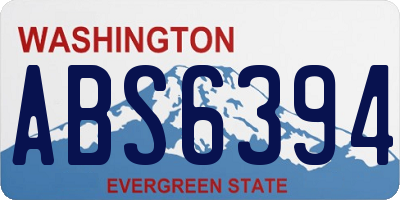 WA license plate ABS6394