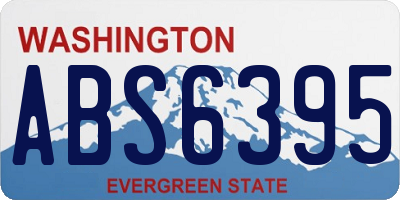 WA license plate ABS6395