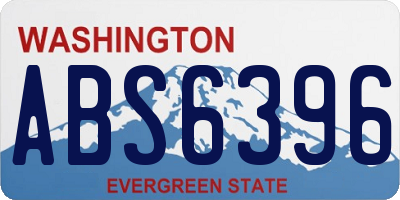 WA license plate ABS6396