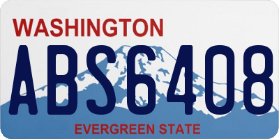 WA license plate ABS6408