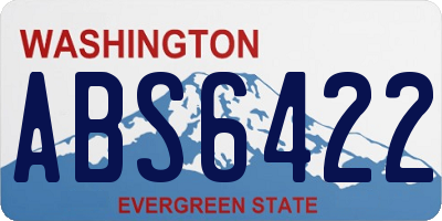 WA license plate ABS6422