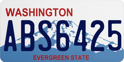 WA license plate ABS6425