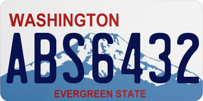 WA license plate ABS6432