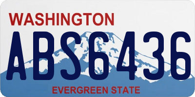 WA license plate ABS6436