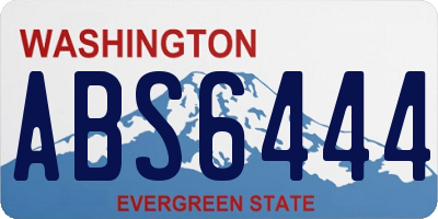 WA license plate ABS6444