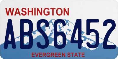 WA license plate ABS6452