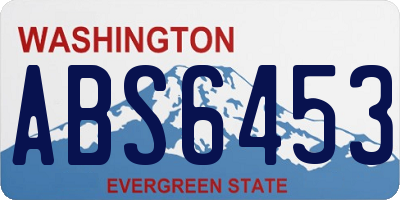 WA license plate ABS6453