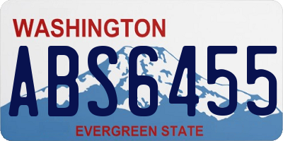 WA license plate ABS6455