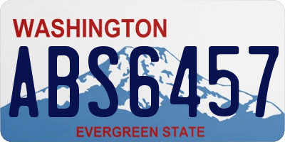WA license plate ABS6457