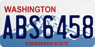 WA license plate ABS6458