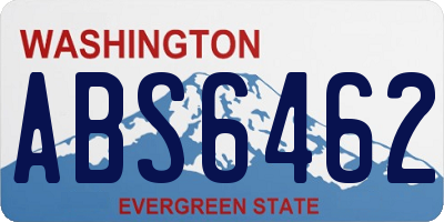 WA license plate ABS6462