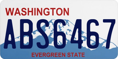 WA license plate ABS6467