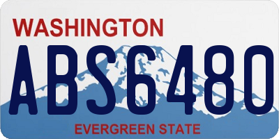 WA license plate ABS6480