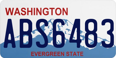 WA license plate ABS6483
