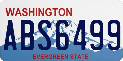 WA license plate ABS6499