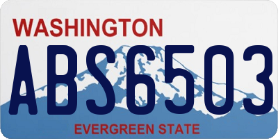 WA license plate ABS6503
