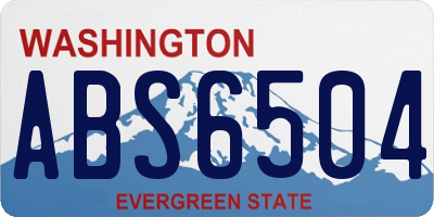 WA license plate ABS6504