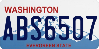 WA license plate ABS6507
