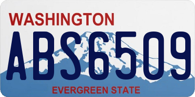 WA license plate ABS6509