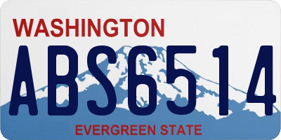 WA license plate ABS6514