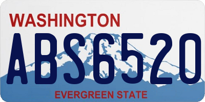 WA license plate ABS6520