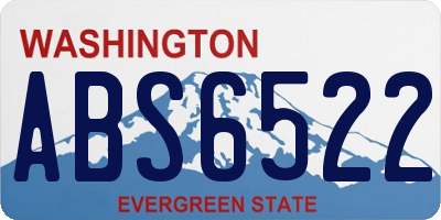 WA license plate ABS6522