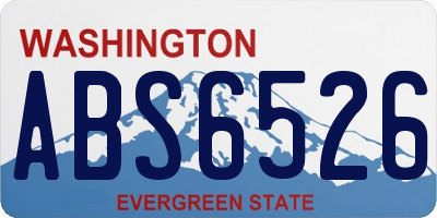 WA license plate ABS6526