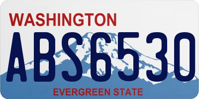 WA license plate ABS6530