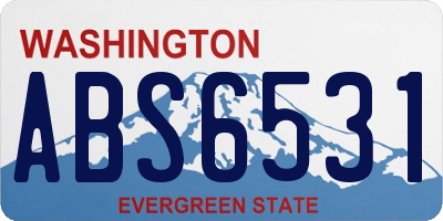 WA license plate ABS6531