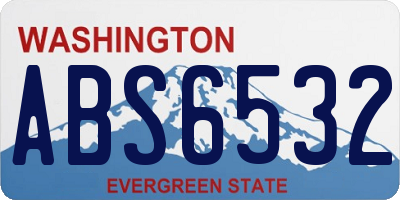 WA license plate ABS6532