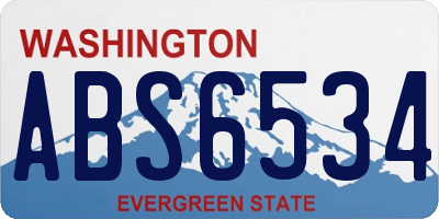 WA license plate ABS6534