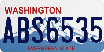 WA license plate ABS6535