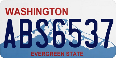 WA license plate ABS6537