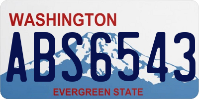 WA license plate ABS6543