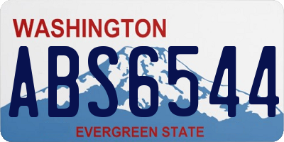 WA license plate ABS6544