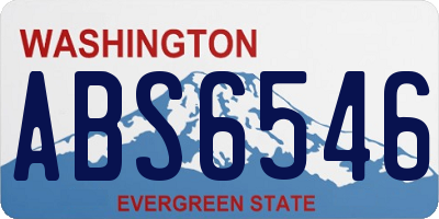 WA license plate ABS6546